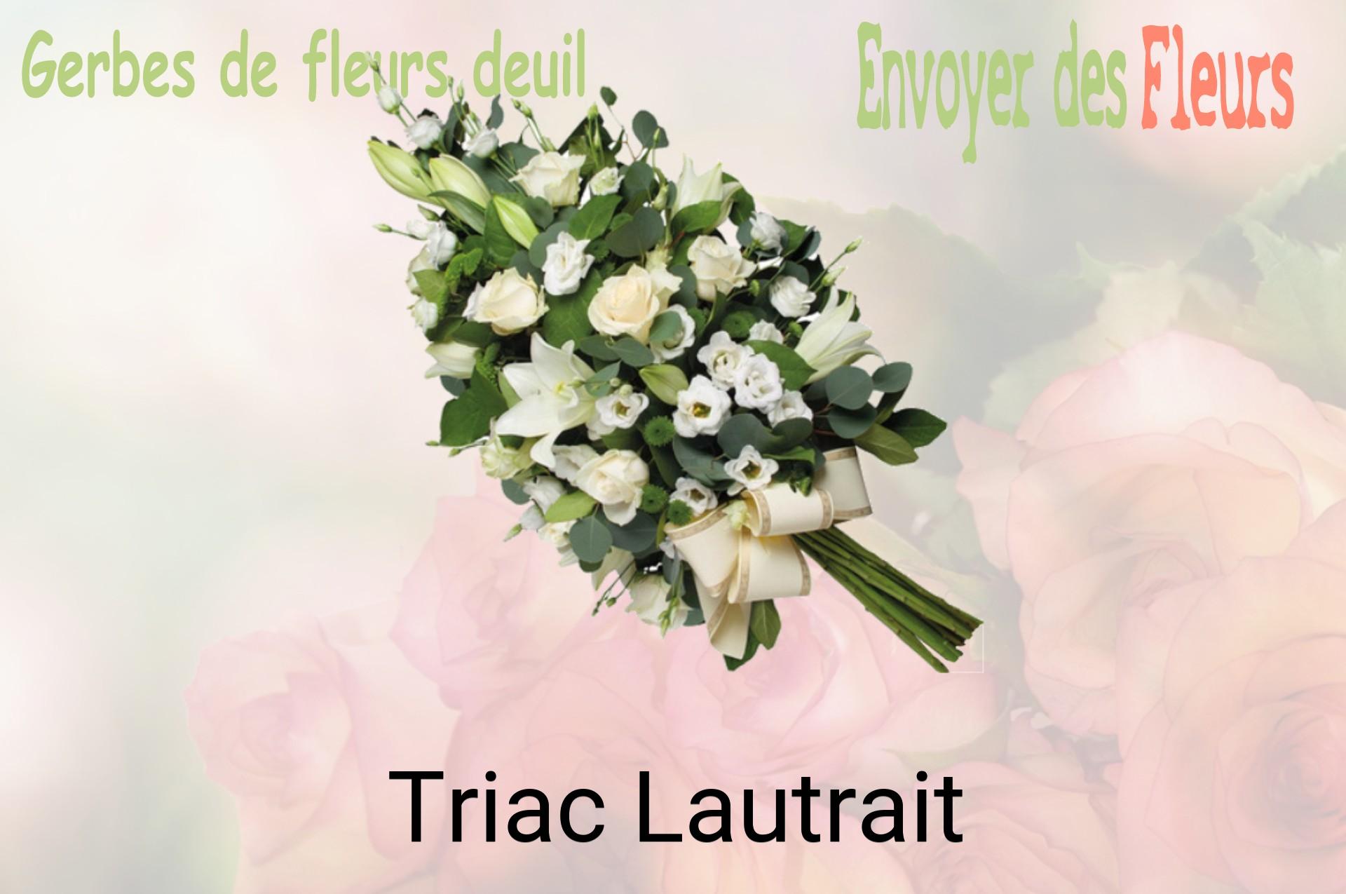 Gerbe de fleurs de deuil livrée à Triac-Lautrait